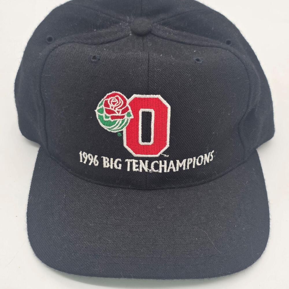 Vintage Ohio State Buckeyes Hat Cap Snap Back One Size Black Football Headmaster
